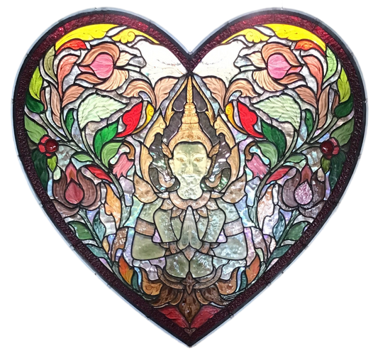 Pre-22 Stained glass "เทพพนม"